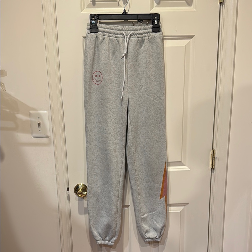 Gray Sweatpants with lightning bolt, women’s small